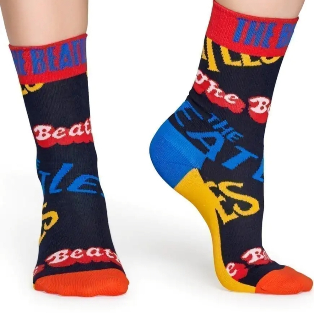 NWT Unisex The Beatles Happy Socks - Red, Blue, Yellow